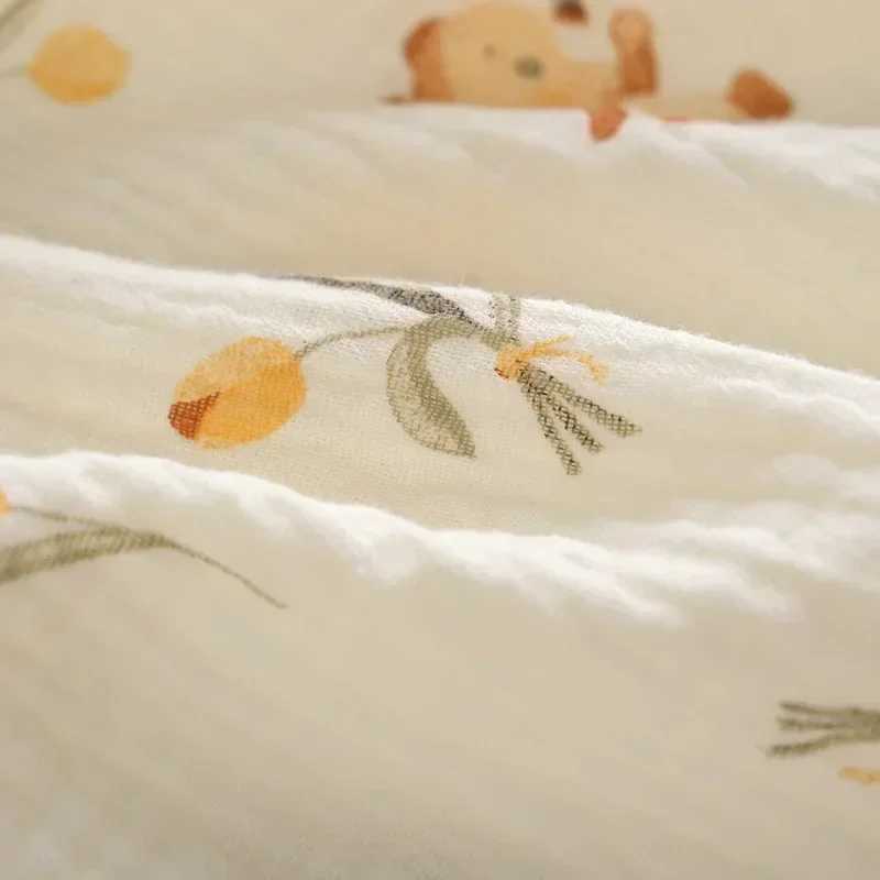 Ins Baby Newborn Swaddling Infant Cotton Gauze Bath Towel Animal Flowers Soft Stroller Blanket Muslin Diaper Wrap Cloth Z250228