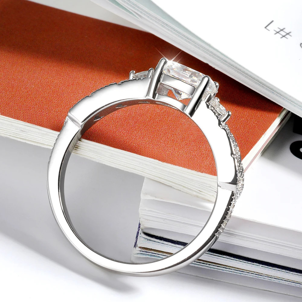 Serenity 1ct oval cut ring for womens wedding bride 100% S925 sterling silver ring plated with 18K band anniversary gift 250219