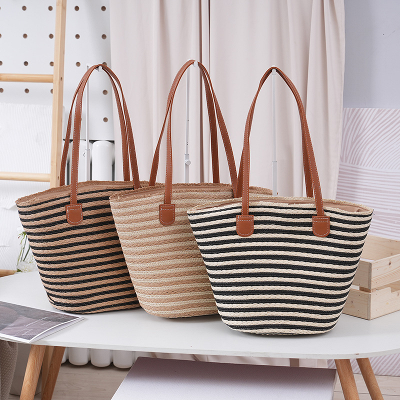 Commuting large capacity for women stylish versatile shoulder bag, summer beach vacation straw woven bag #swissmilitary