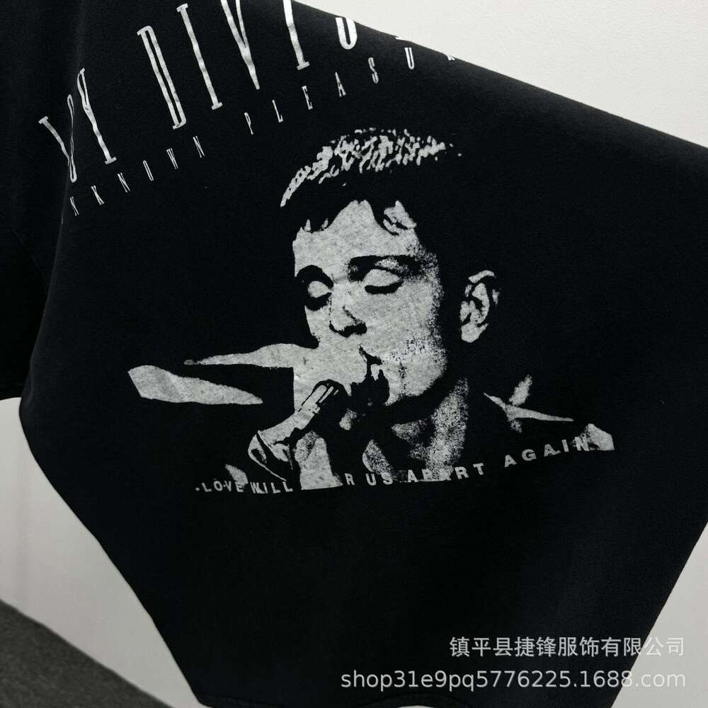 Washed vintage hip-hop high street men's and women's loose T-shirt with letter print short sleeved shirt