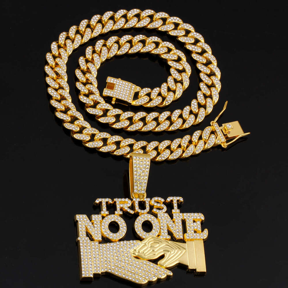 Instagram New Hip Hop TRUST NO ONE Letter Pendant Trendy Men's Necklace