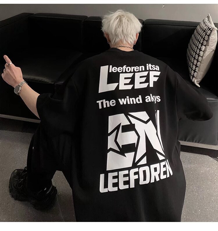 Designer's High-quality Pure Cotton High Street Short Sleeved Men's Summer Fashion Brand Printed T-shirt Loose Top Baidu Men's T-shirt