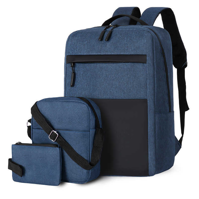 Backpack Mens Large Capacity Trendy Simple Computer Backpack Three Piece Set Multifunctional Usb Charging Backpack Day Backpack Travel Bag 241225