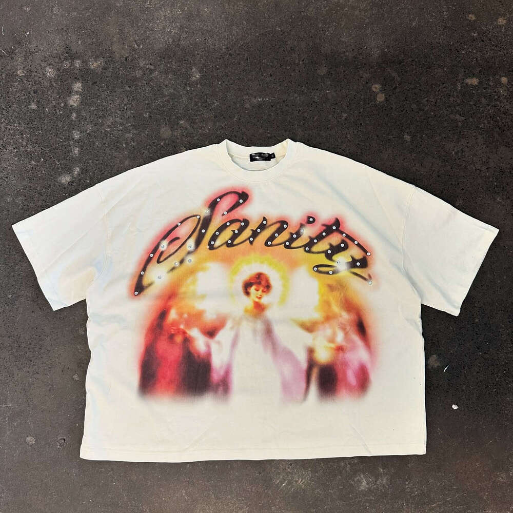 American casual trend short sleeved T-shirt for both men and women, loose oversized hip-hop versatile top