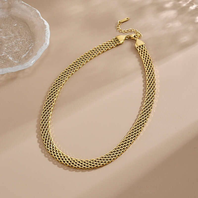 Women's Designer Collarbone Weave Bracelet - Thick Titanium Steel Snake Bone Chain Jewelry