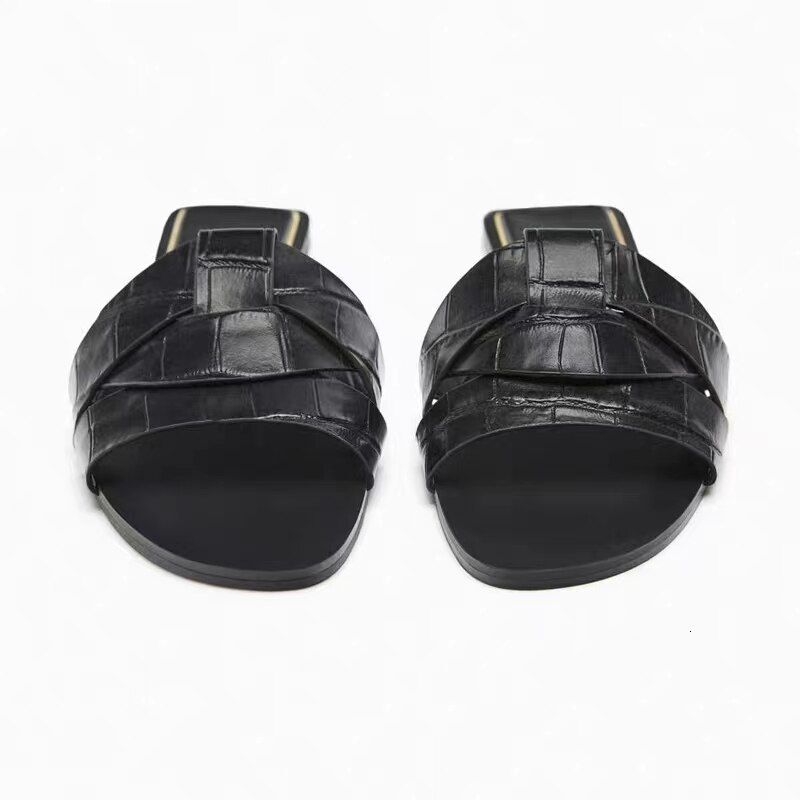 2025 New Brand Slippers Peep Toe Flat Shoes Woman Casual Slides Ladies Summer Sandals Shallow Low Heel Orange Brown Black