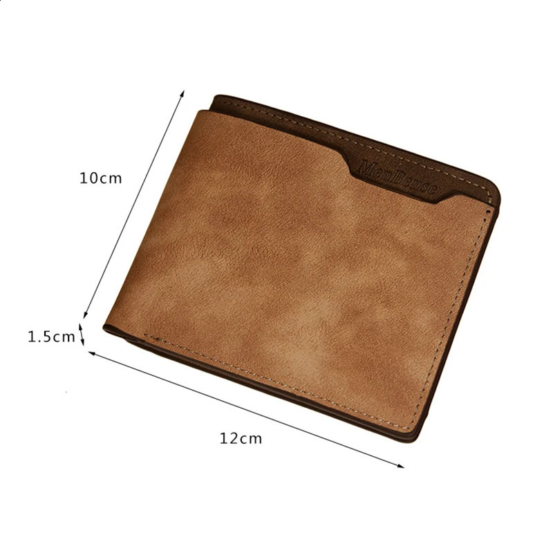 Ship from US Customized Wallet Po Mens Brown Short Waterproof MultiFunction Matte PU Leather Engraving Picture Personalized Purse For Men 250228FBB