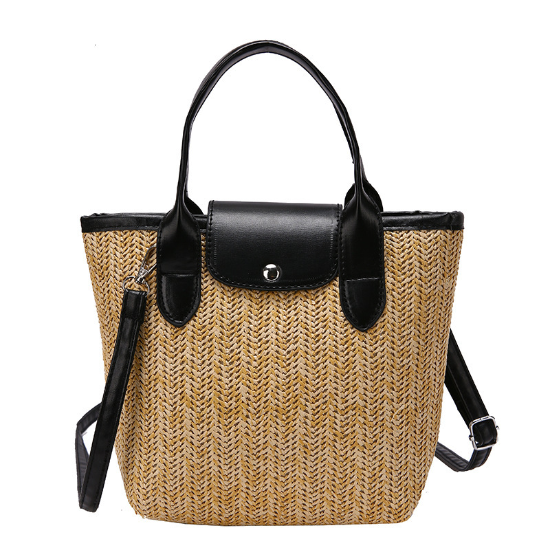 2025 Spring/Summer Women's Straw Crossbody Handheld Tote Seaside Tourism Beach Large Capacity Bag #swissmilitary