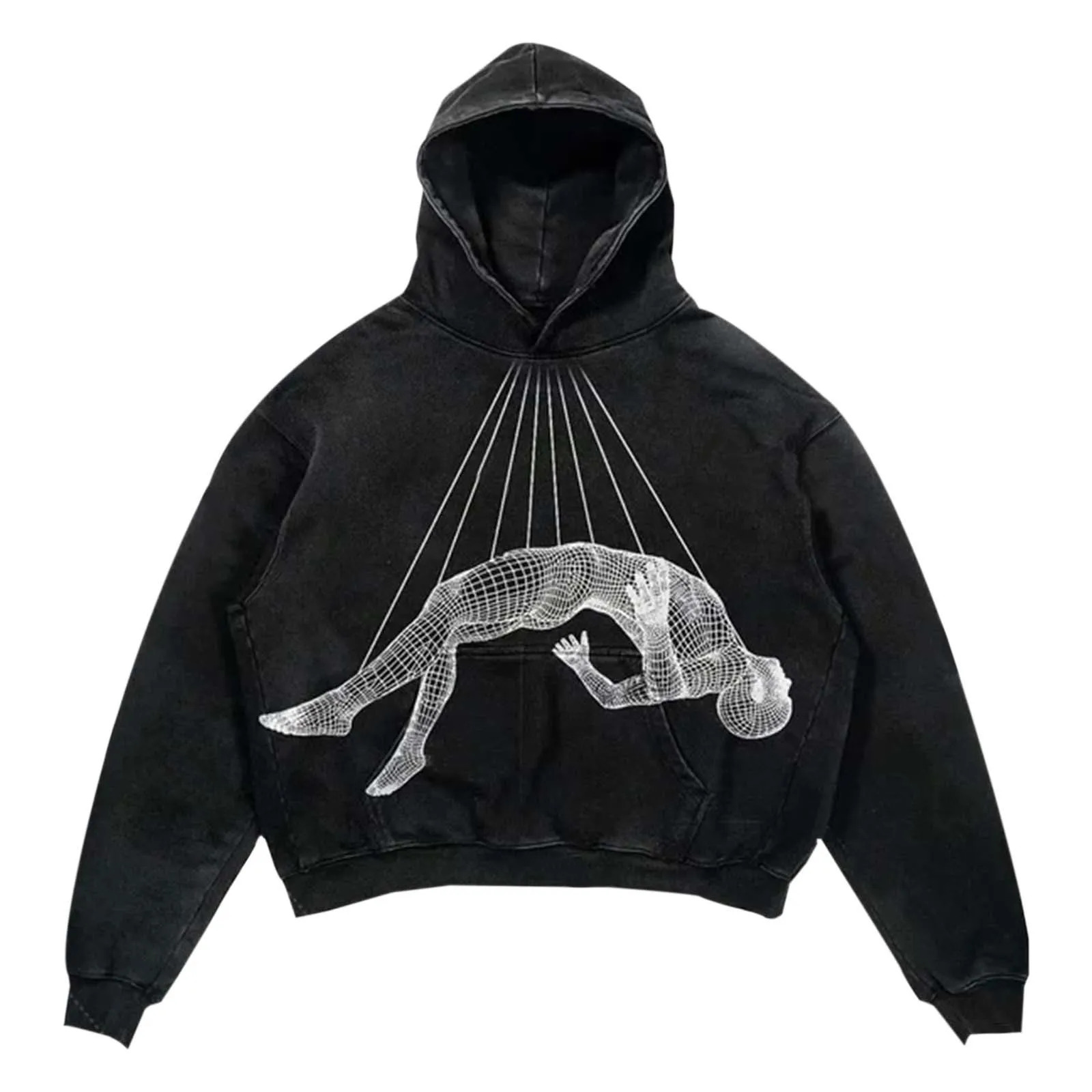 Winter Casual Oversize Hooded Sweatshirt Wicked Movie Gothic Vintage Y2k Jacket Tracksuit Print Fleece Hoodie Woman Clothing Top 250225