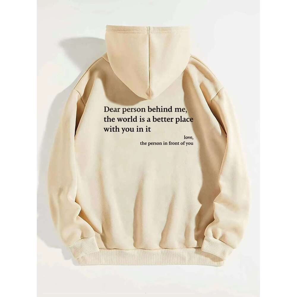 2024 Fall/Winter Fashion Women's Comfortable Print Pocket Drawstring Letter Pattern Hoodie