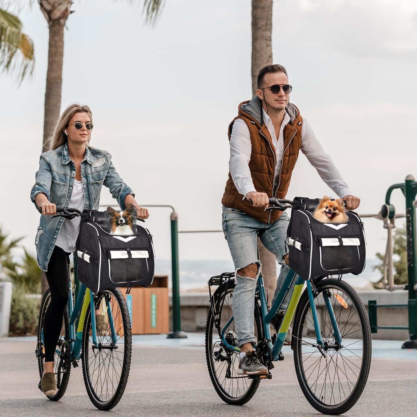 Foldable pet bicycle basket / pet backpack, waterproof, an ideal choice for dogs and cats outdoor supplies.