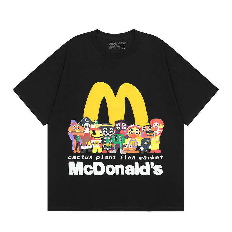 CPFM Co branded M Photo Smiling Face Burger Fun Family Foam Print Versatile Short Sleeve T-shirt Trendy Brand VTG