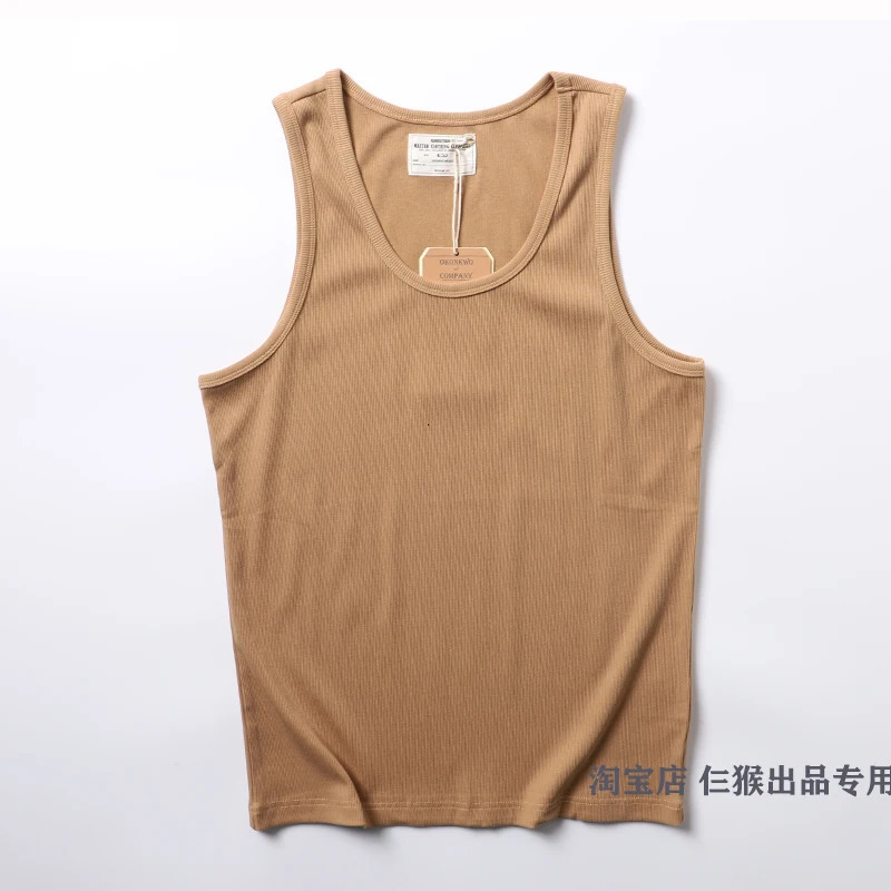 American Vintage Casual Heavyweight 280gsm 100% Cotton Pit Strip Sleeveless Vest Solid Stretch Tank Tops 24ss Y2k Cool 250226