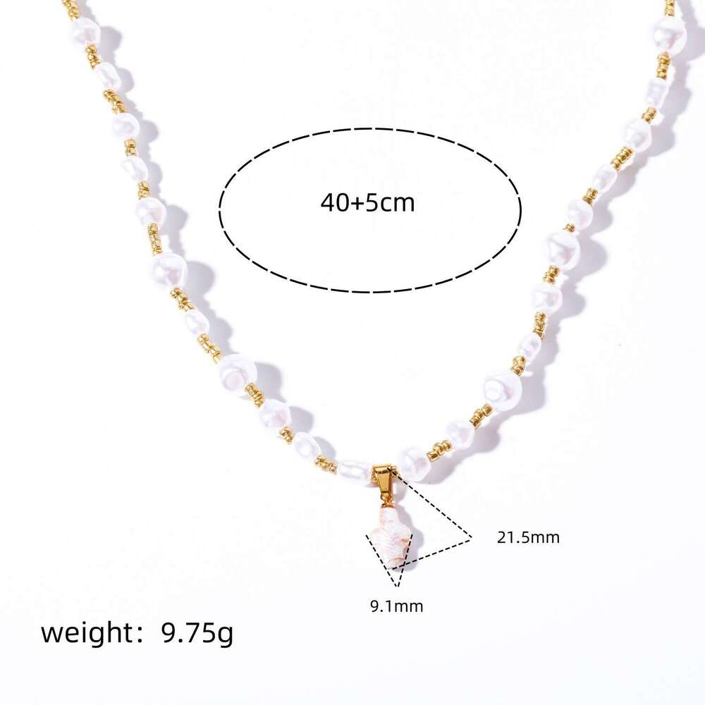 Hot selg pearl cross shell necklace, artistic Baroque style necklace