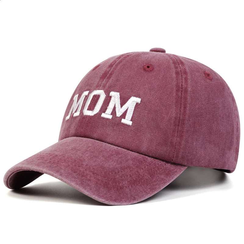 Unisex DAD MOM Letter Embroidery Wash Baseball Caps Spring and Autumn Outdoor Adjustable Casual Hats Sunscreen Hat 250218