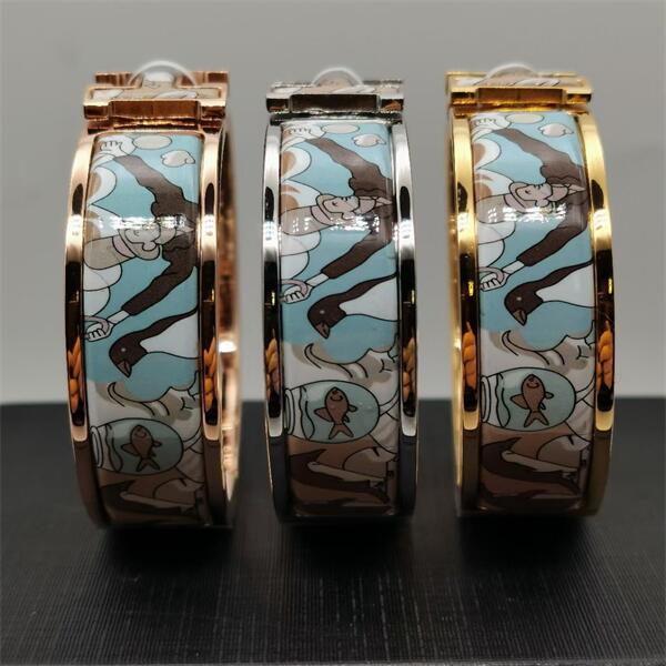 Tide Star Enamel Bangle - High Version, 20mm Width, Stainless Steel, Perfect Gift for Him & Her