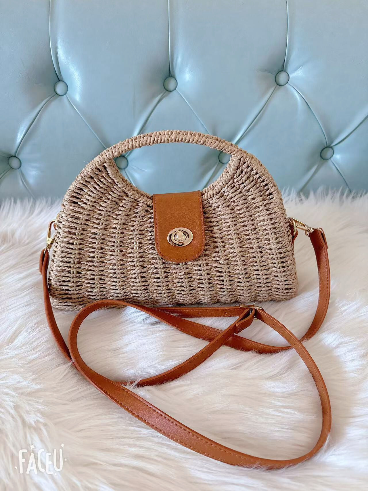 Beach vacation beach bag 2025 summer new style artistic woven hand-held shoulder bag, diagonal cross #swissmilitary