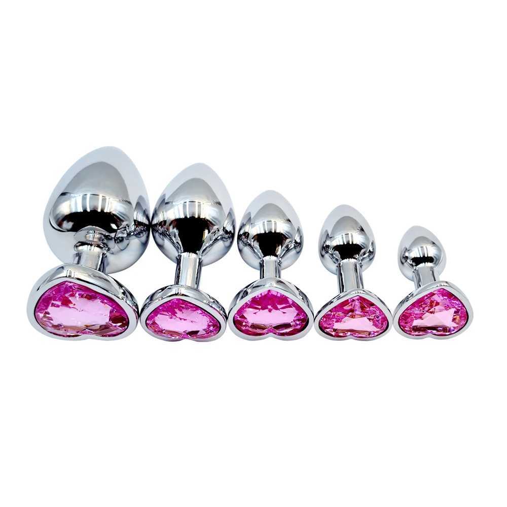 5Pcs/1Set Metal Anal Plug Stainless Steel Butt Plug Anus Stimulator Prostate Massage Dildos Adult Sex Toys For Women Men CoupleW250228