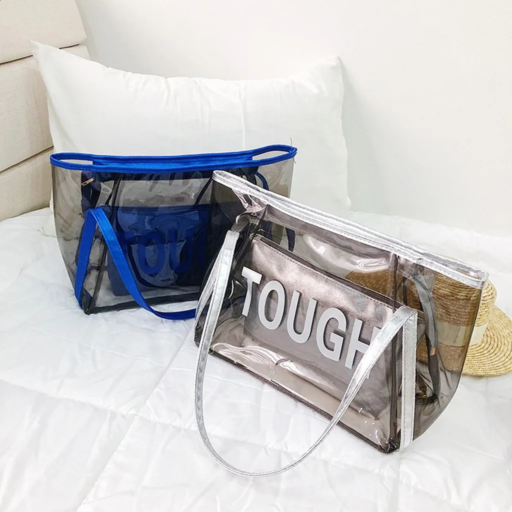 Ship from US Weekend Tote Women Ladies Transparent Crossbody Messenger Handbag Beach Bags 250228FBB