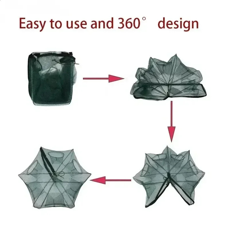 Fish net/shovel/cage folding crayfish catcher casting/fish net crab/crayfish/scent/eel trap 250228