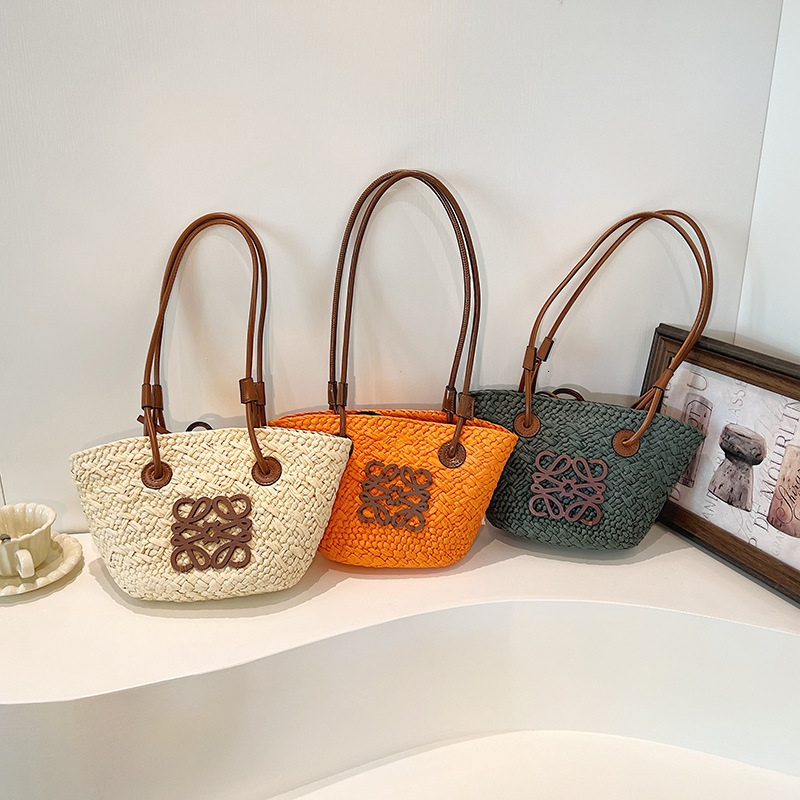 New 2025 vacation woven for women's spring and summer simple leisure beach bag, high-end fashion shoulder bag #swissmilitary