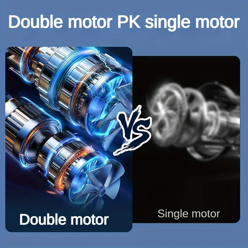 1PC, portable conditioning fan, large battery dual electric motor, small conditioner, 5-speed air cooling fan 720 ° surr