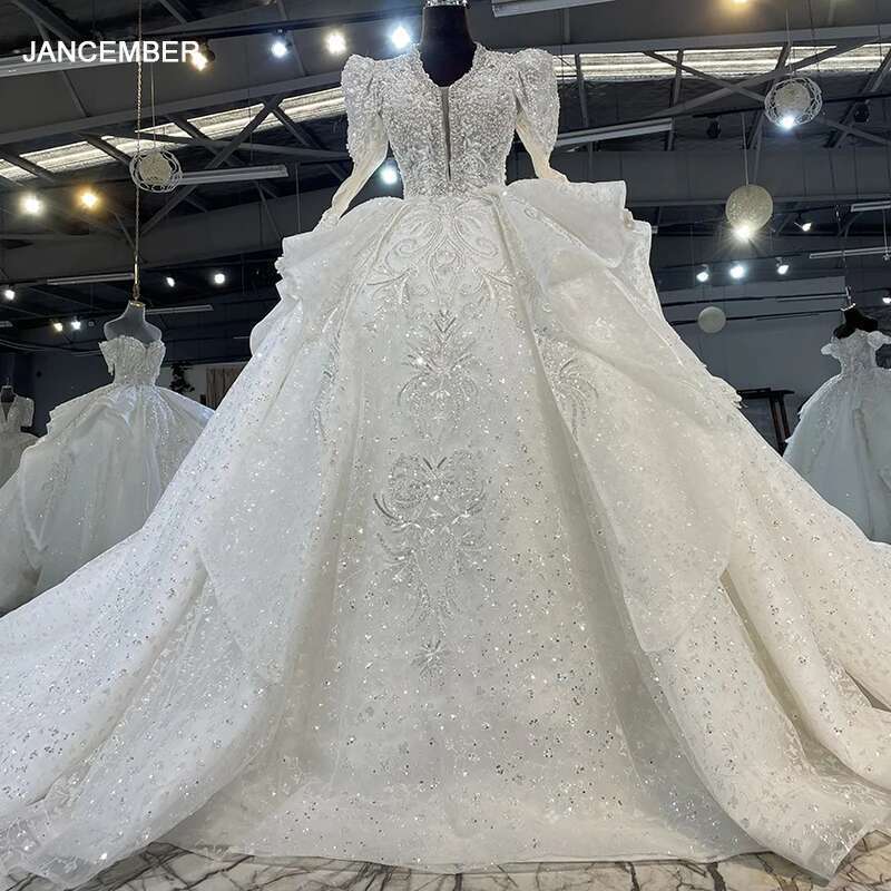 Classic Dresses For Women Custom Organza Ball Gown With V Neckline Pearls Lace Mn105 Wedding Dress