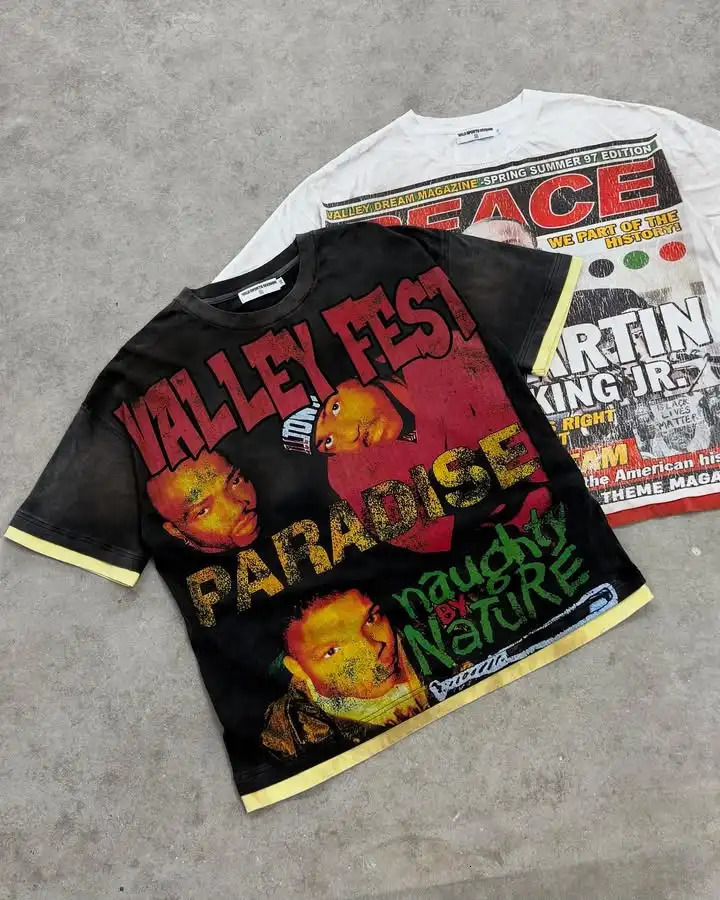 American Vintage T Shirt Y2K Clothes Mens Womens Harajuku Vintage Graphic Oversized TShirt Round Neck Cotton Short Sleeve Tops 250227