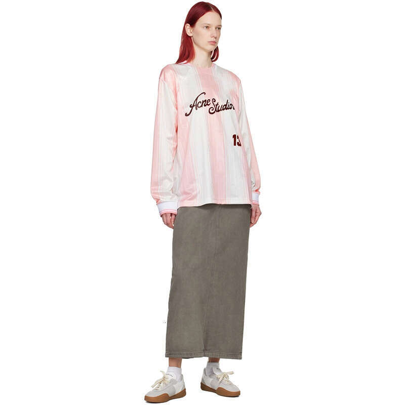 New Y2K personalized streetwear letter printed long sleeved sports top satin T-shirt 202