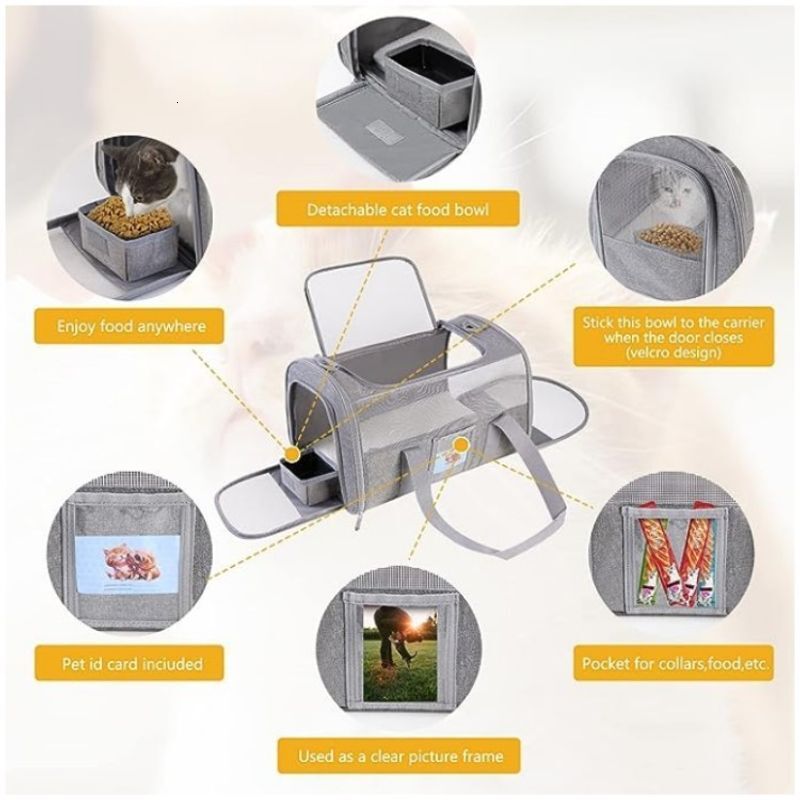 New portable breathable foldable backpack car pet bag cat cage