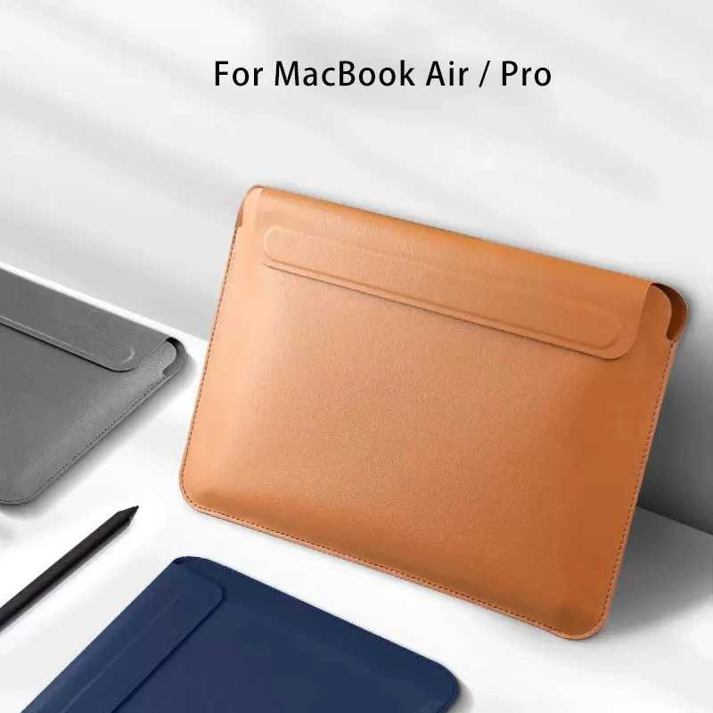 Laptop Bag For MacBook 2022 M2 Air 13 Case for M1 Pro 14.2 16 Inch Ultrathin Mouse Pad PU Leather Cover For Pro 13 Sleeve Z250224