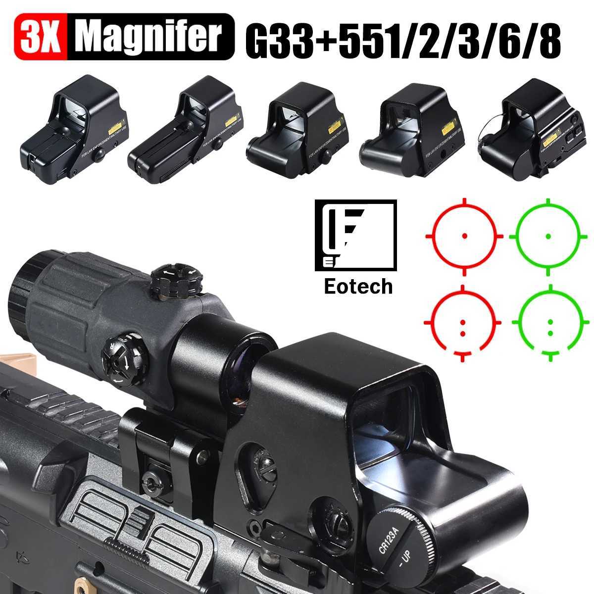 558 Hologram Sight 3X Magnifier Combo with Switch To Side Quick Detachable Scope for Hunting 551 552 553 556 Red Dot Sight X250228