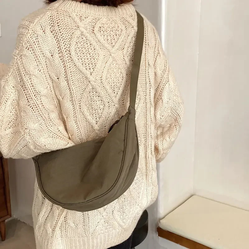 Simple n Womens Messenger Bag Fashion Ladies Nylon Hobos Small Shoulder Bags Vintage Female Girls Purse Cloth Handbags 250218