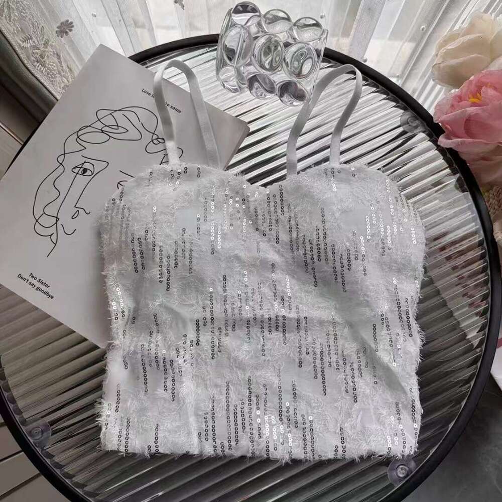 Xiaoxiangfeng sequins pure desire sexy camisole vest for women, worn internally externally, with chest cushion wrapped around the chest, beautiful bac