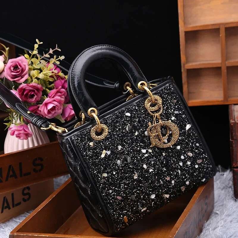 hot Designer bag women's handbag brand new Dia embedded leather Diana fashion shoulder crossbody