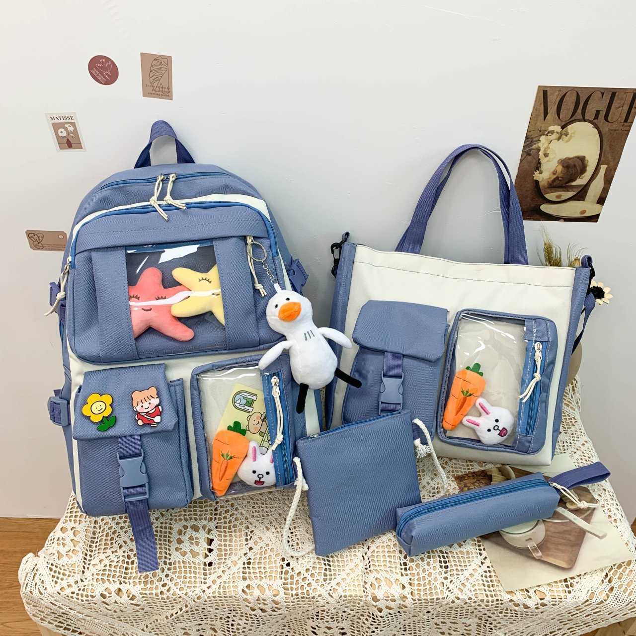 Backpack for Junior High School Girls with High Appearance and Large Capacity Korean Style New Backpack for Girls Day Backpack Travel Bag 241225