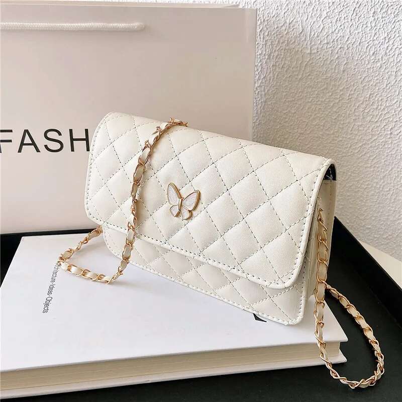 New Shoulder Girls Hundred Crossbody Ladies Chain Small Square Bag Gerie Bow Decoration PU Material