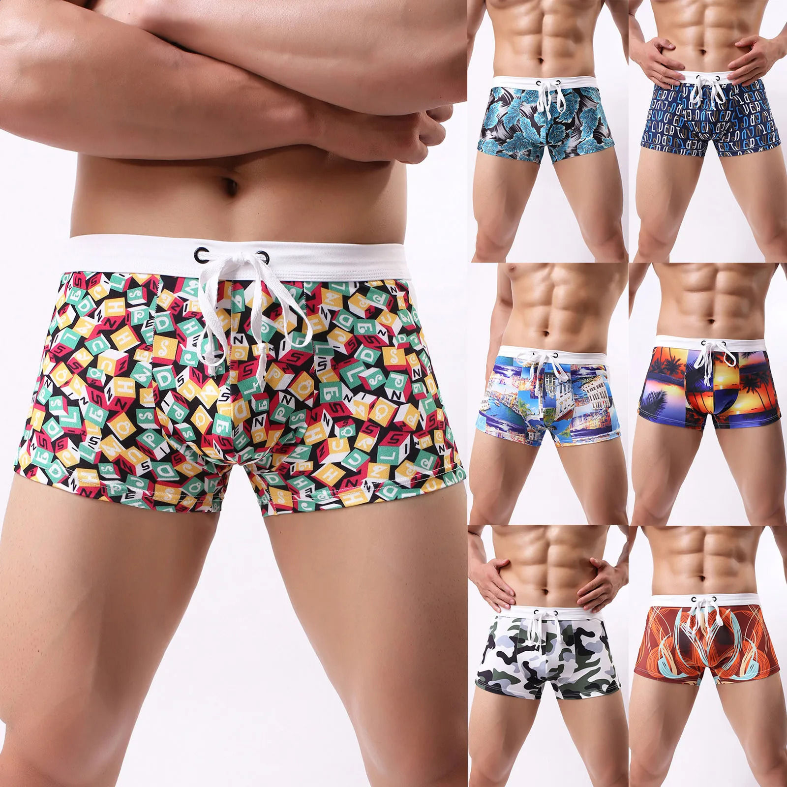 Underwear Men Boxer Panties Casual Board Shorts Sports Underpants Print Beach Pants 2024 250228Z