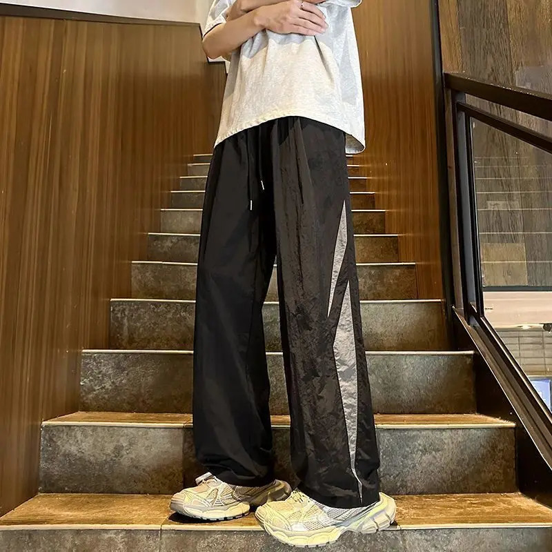 Autumn Casual Pants Loose Straight Versatile Trendy Charge Pants Hong Kong Style Teen Sports Trousers for Men 250227