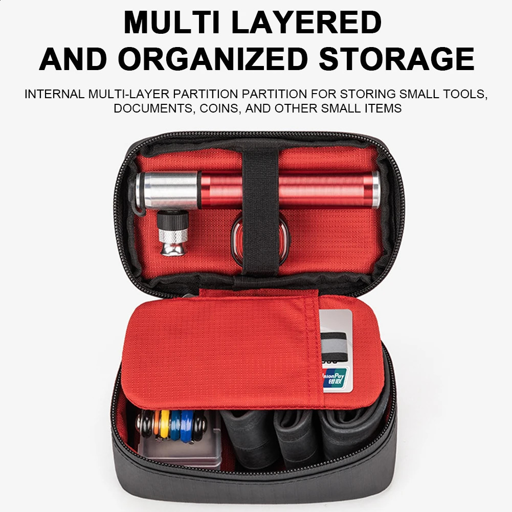 Ship from US PU Bike Seat Bag Under Large Capacity StrapOn Pouch Multicompartments for Mountain Road Bikes 250228FBB