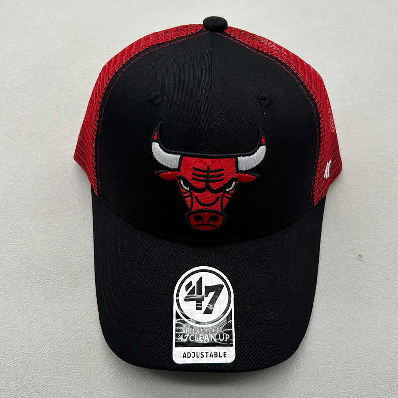 Ball Caps 47brand Bulls baseball cap fashionable hip-hop sports outdoor sun hat embroidered basketball curved brim z250228