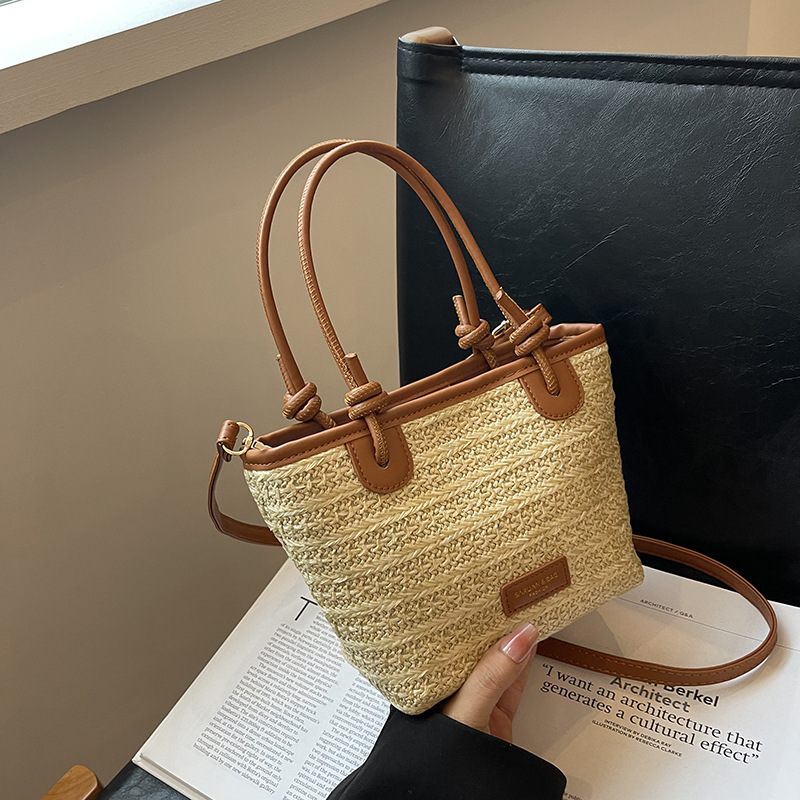 Summer beach 2025 new seaside vacation handbag niche design bucket woven crossbody bag #swissmilitary
