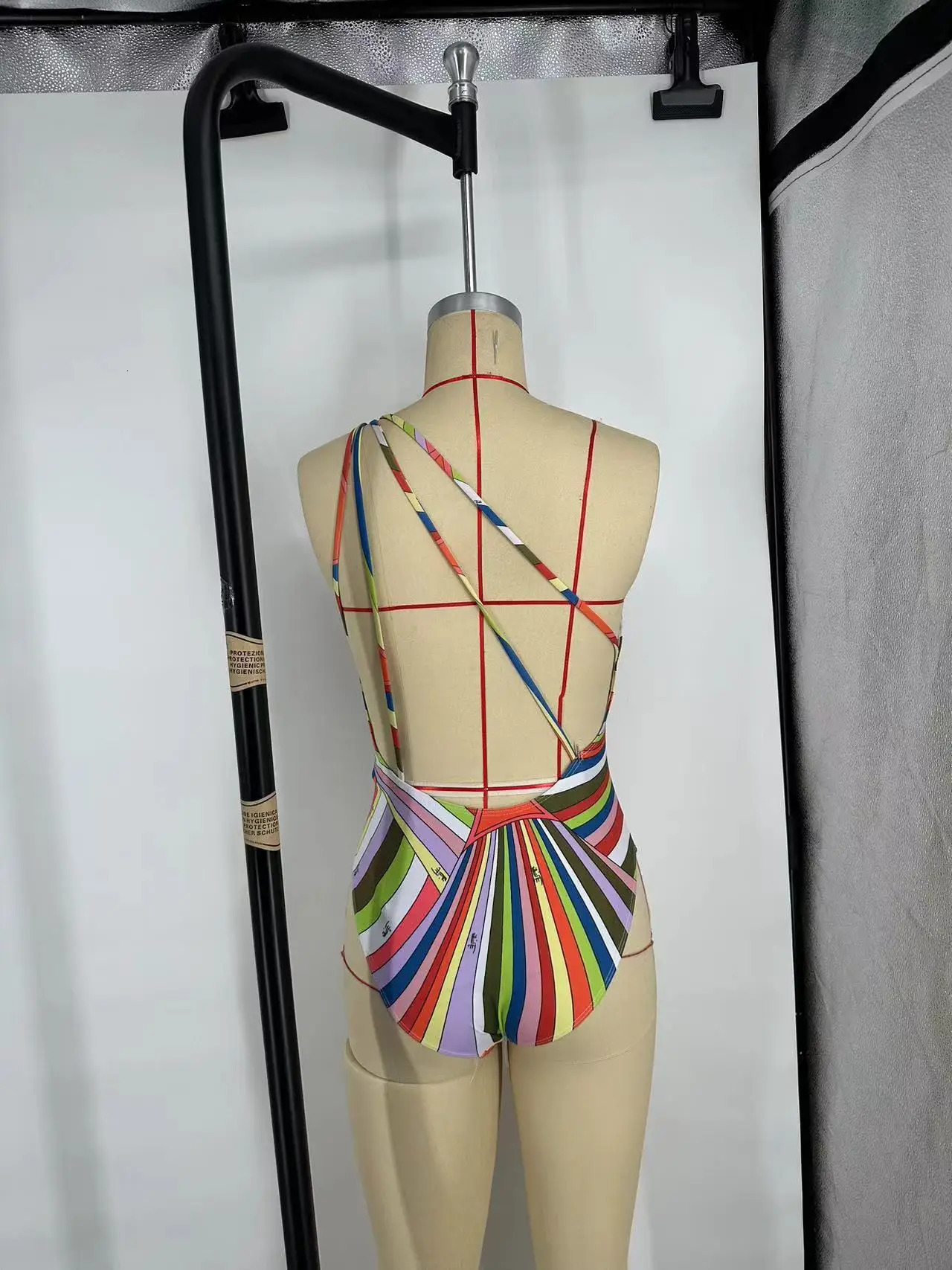 Scarf Bikini Women Swimsuit Headband Swimwear Colorful Striped Beachwear Bathing Suit 250227