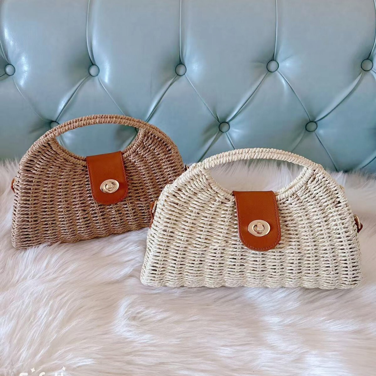 Beach vacation beach bag 2025 summer new style artistic woven hand-held shoulder bag, diagonal cross #swissmilitary
