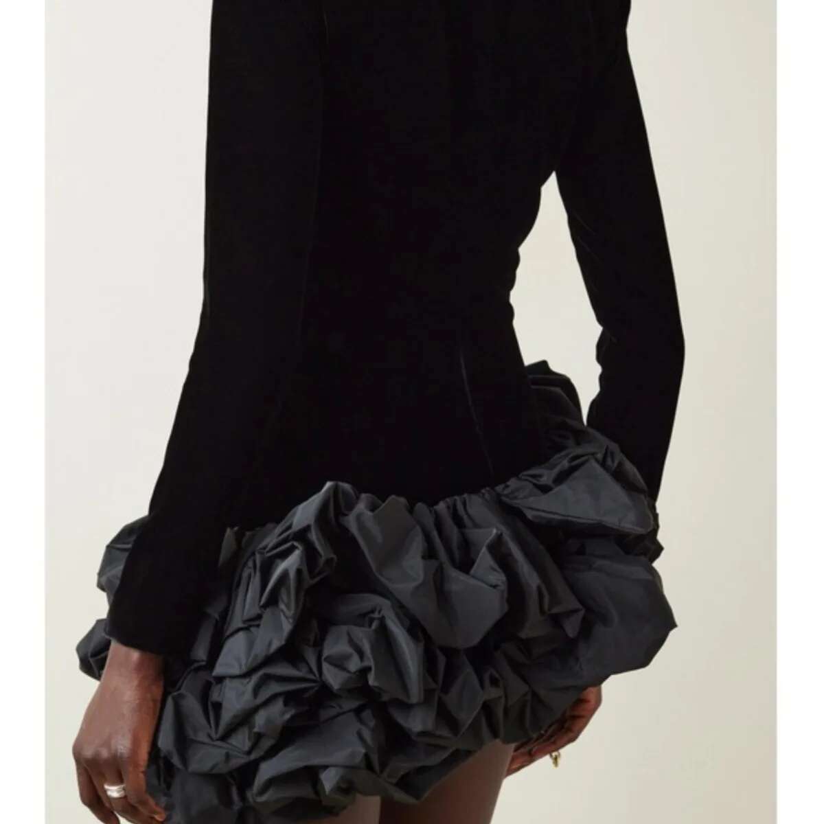 Designer Autumn Winter Patchwork Layered Ruffle Veet Cake Dress Women Long Sleeve Fashion Elegant Short Prom Evening Dresses