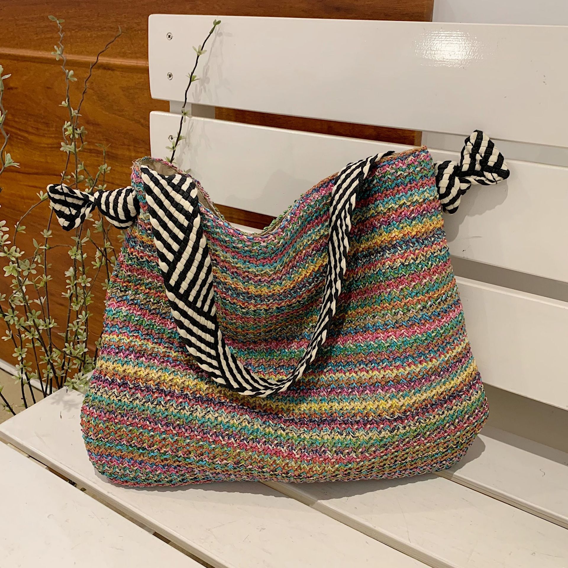Summer woven for women 2024 new fashionable and versatile vacation beach bag, casual commuting single shoulder armpit bag #swissmilitary