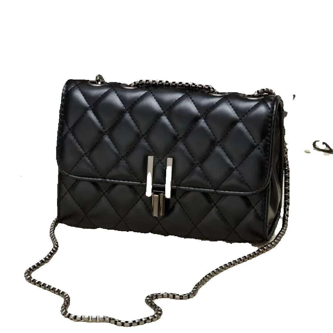 Fashion Elegant Texture Women's Dia Chain Niche Lock Handbag Hundreds Of Leisure Commuter Single Shoulder Crossbody Bag