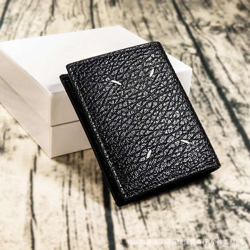 Classic wallet with loose change clip layer and cowhide leather four corner ing card bag