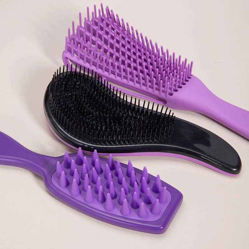 3pcs/set Hair Brush Detangling Brush Hair Comb Scalp Massage Comb Detangler Brush for Styling Curly Hairdressing Salon Care Tool 250228