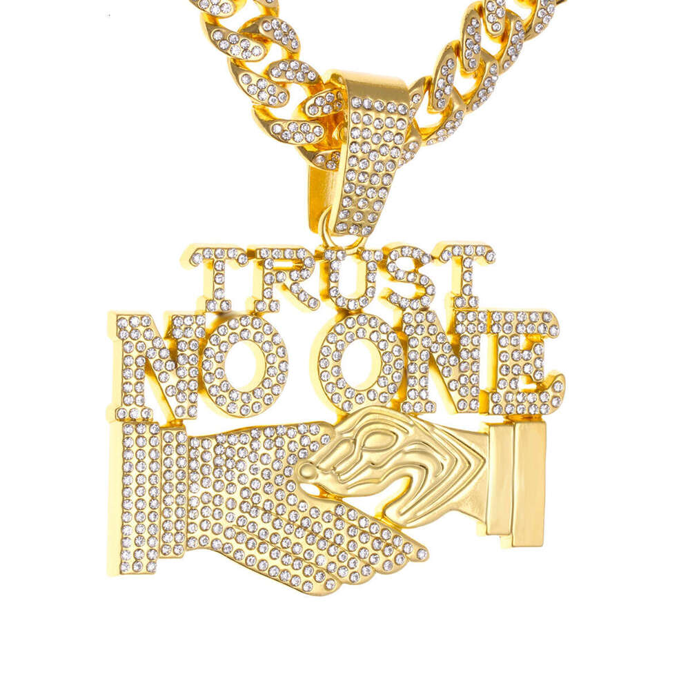 Instagram New Hip Hop TRUST NO ONE Letter Pendant Trendy Men's Necklace